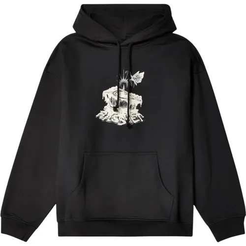 Hoodie mit Schriftzug, Fronttasche, gerippten Kanten , Herren, Größe: S - Rassvet - Modalova