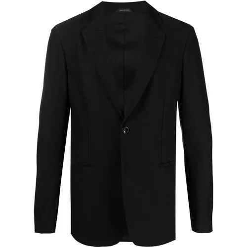 Elegant Blazer with Elastane , male, Sizes: M - Giorgio Armani - Modalova