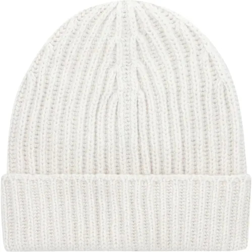 Beanies, male, , Size: ONE SIZE Cashmere Ribbed Knit Beanie Hat - Malo - Modalova
