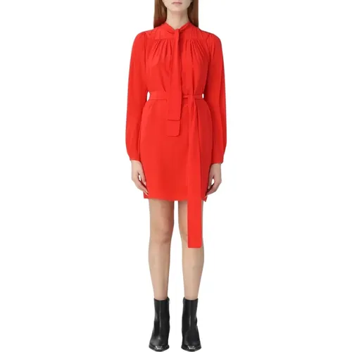 Short Dresses, female, , Size: 2XS Elegant Silk Mini Dress with Tie - Dsquared2 - Modalova