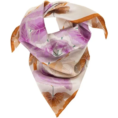 Silk Floral Scarf , female, Sizes: ONE SIZE - Franco Ferrari - Modalova