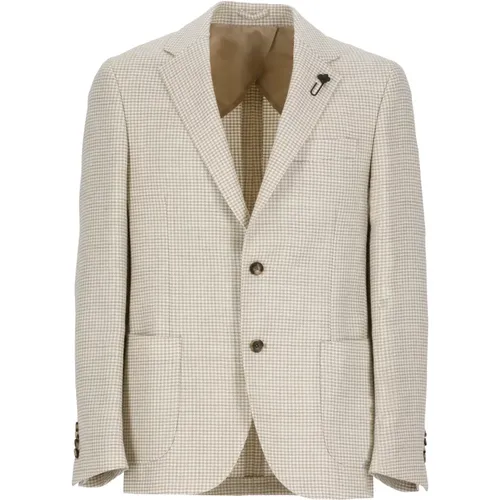 Wool Jacket with Pied de Poule , male, Sizes: S, XL, L, M - Lardini - Modalova