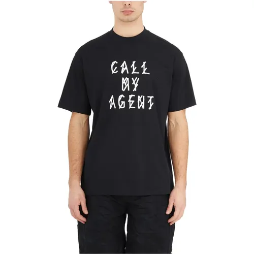 Agenten-Print T-Shirt , Herren, Größe: L - 44 Label Group - Modalova