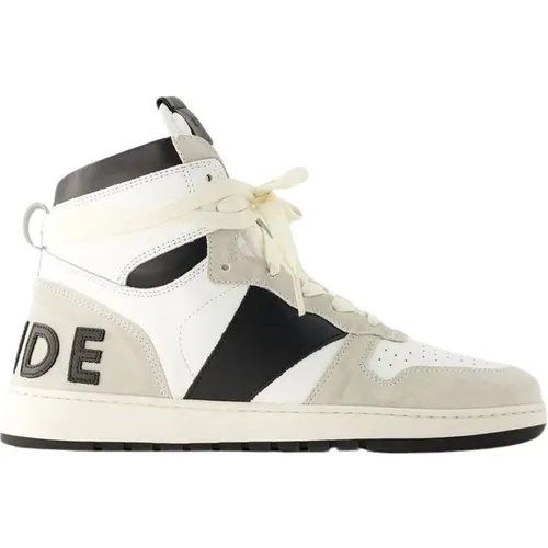 Sneakers, male, , Size: 7 US /Black Leather Hi Sneakers - Rhude - Modalova