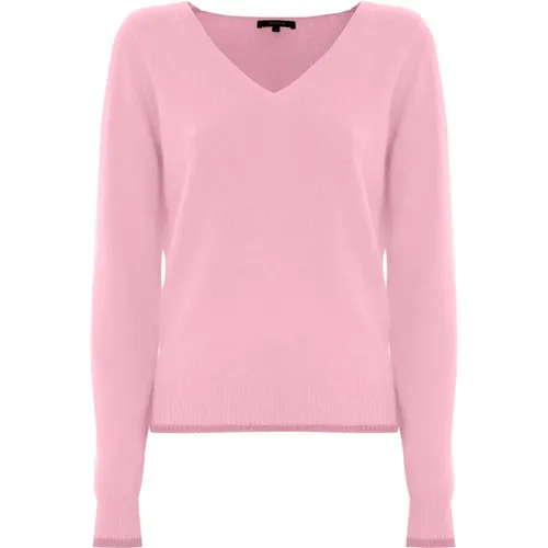 Angora Wolle V-Ausschnitt Pullover , Damen, Größe: S - Kocca - Modalova