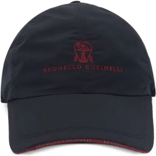 Caps, male, , Size: L Midnight Jersey Adjustable Strap Cap - BRUNELLO CUCINELLI - Modalova