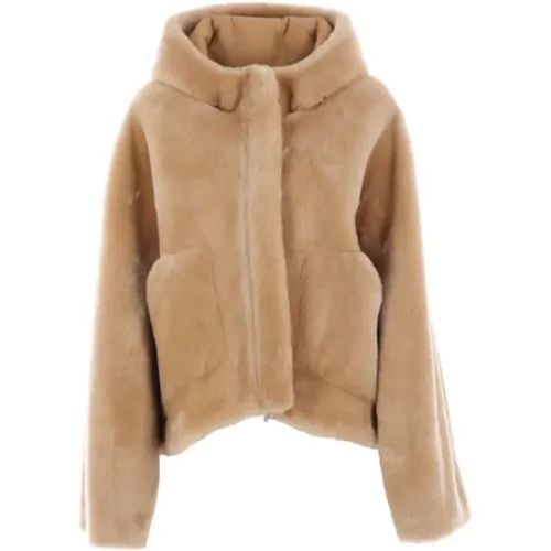 Shearling Bomber Jacket , female, Sizes: XS, S - Blancha - Modalova