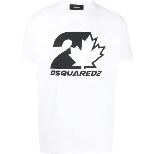 Cool Fit Maple Leaf T-Shirt , male, Sizes: XL, L, 2XL, S - Dsquared2 - Modalova