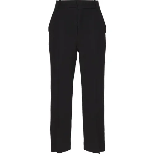 Chinos, female, , Size: XS Wool Trousers with Front Closure - Chloé - Modalova