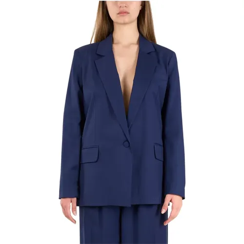 Blazers, female, , Size: S Single-breasted blazer with tonal button - Actualee - Modalova