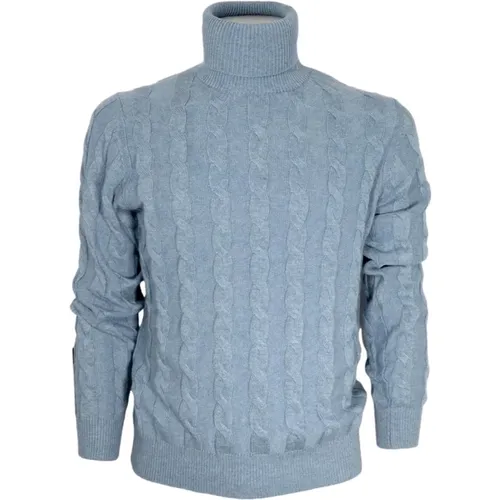 Herren Cashmere Pullover - Celeste Polvere , Herren, Größe: 2XL - CASHMERE COMPANY - Modalova