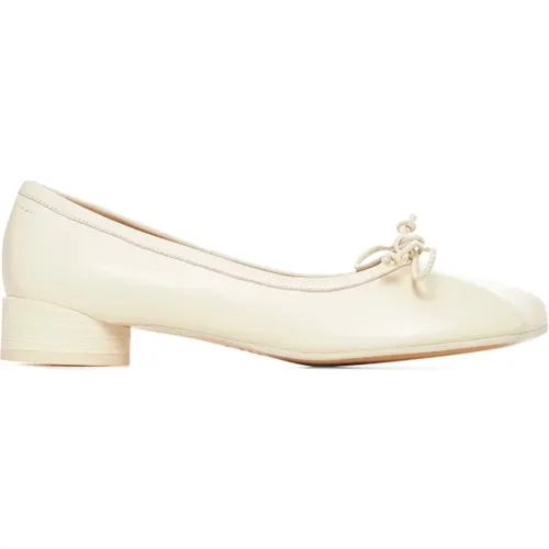 Ivory Leather Ballet Flats , female, Sizes: 4 1/2 UK, 6 UK, 7 UK, 3 UK - MM6 Maison Margiela - Modalova