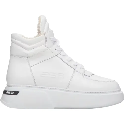 Damen Weiße Wildleder High-Top Winter Sneakers ES8 Er00112332 , Damen, Größe: 36 EU - Estro - Modalova