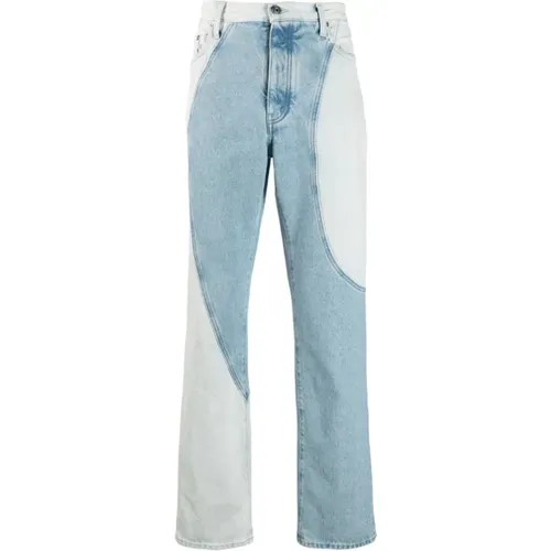 Patchwork Denim Jeans , Herren, Größe: W31 - Off White - Modalova