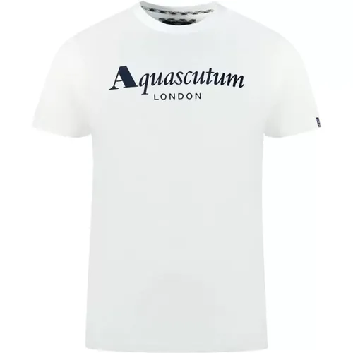 Britischer Charme Logo Baumwoll Tee , Herren, Größe: 2XL - Aquascutum - Modalova