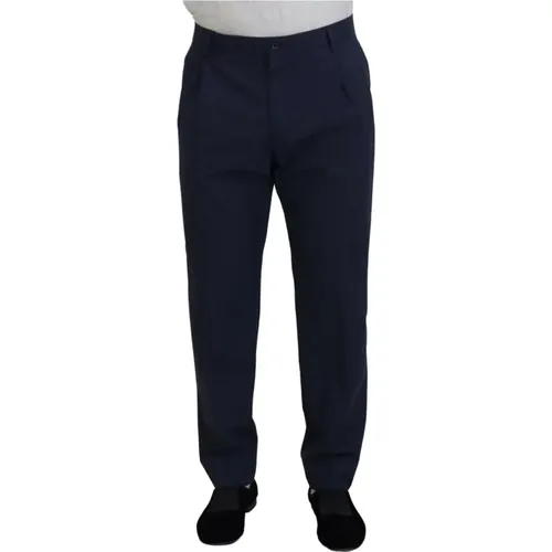 Chinos, male, , Size: 3XL Dark Cotton Chino Dress Pants - Dolce & Gabbana - Modalova