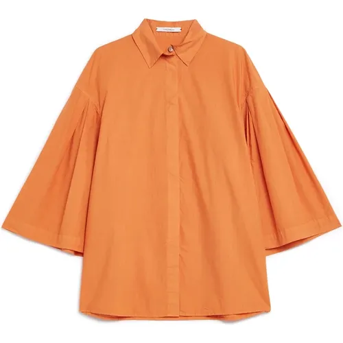 Popeline Loose Fit Shirt Weite Ärmel , Damen, Größe: S - MALIPARMI - Modalova