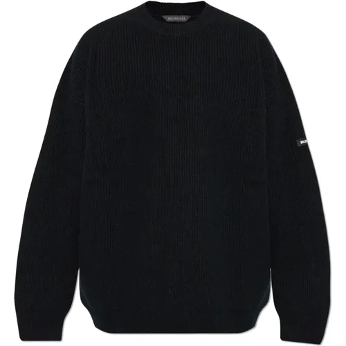 Round-neck Knitwear, male, , Size: XL Crew Neck Sweater - Balenciaga - Modalova