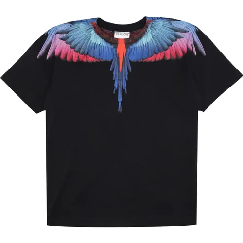 Icon Wings Baumwoll T-shirt Schwarz - Marcelo Burlon - Modalova