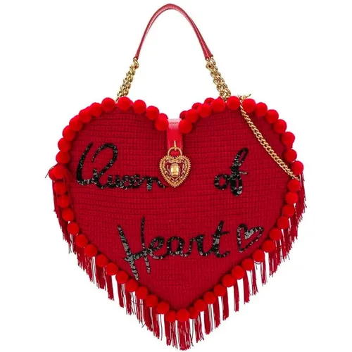 Embroidered Heart Bag , female, Sizes: ONE SIZE - Dolce & Gabbana - Modalova