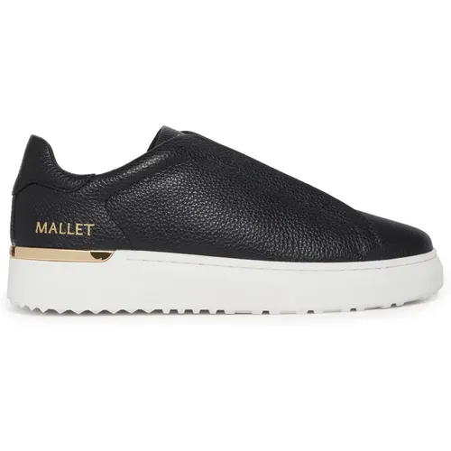 Schwarze Tumbled Leder Slip-On Sneakers - Mallet London - Modalova