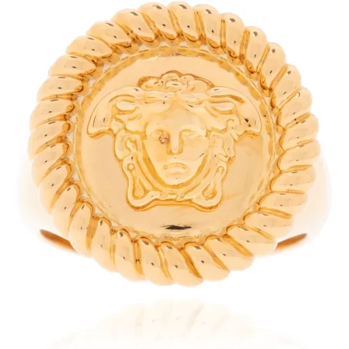 Rings, male, , Size: 56 MM Medusa head ring - Versace - Modalova