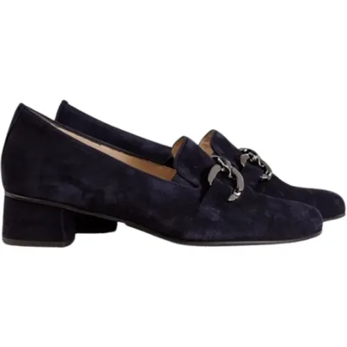 Blaue Wildleder Loafers mit Ketten-Detail , Damen, Größe: 41 1/2 EU - HASSIA - Modalova