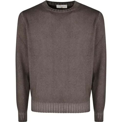 Woll-Kaschmir-Crewneck-Pullover,Woll-Kaschmir Crew Neck Pullover,Gerippter Crewneck Woll-Kaschmir Pullover,Gerippter Crewneck Woll-Kaschmir-Pullover - Filippo De Laurentiis - Modalova