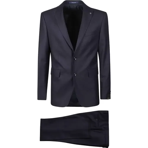 Single Breasted Suits, male, , Size: M Classic Wool Suit for Men - Tagliatore - Modalova