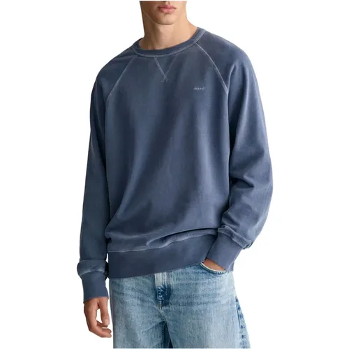 Sunfaded C-Neck Sweat , male, Sizes: 2XL, XL, L, M - Gant - Modalova