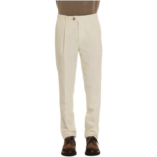 Chinos, male, , Size: M Cream Trousers Elegant Style - BRUNELLO CUCINELLI - Modalova