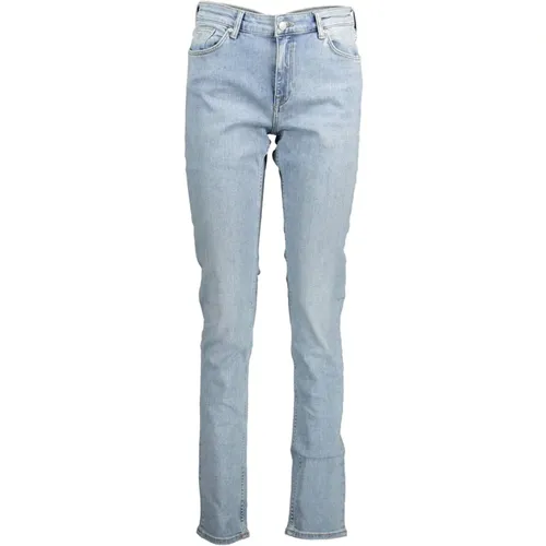 Hellblaue Slim Fit Baumwolljeans , Damen, Größe: W29 L34 - Gant - Modalova