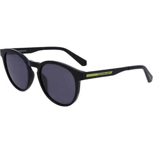 Round Plastic Sunglasses Contrast Details Logo , male, Sizes: ONE SIZE - Calvin Klein - Modalova