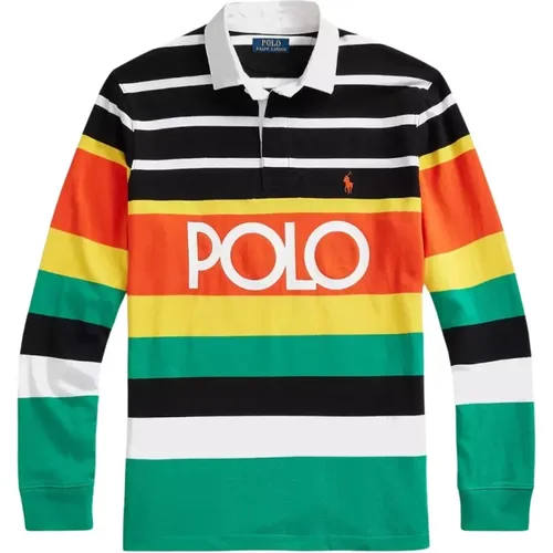 Polo Shirts, male, , Size: L Colorful longsleeve in stripes Classic Fit - Ralph Lauren - Modalova