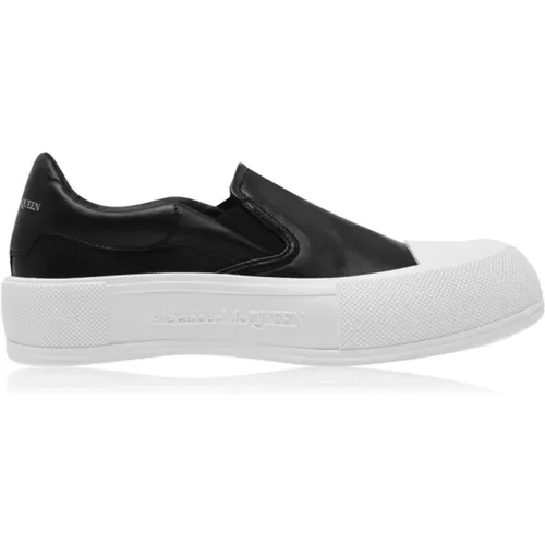 Leather Plimsoll Slip On Sneakers , female, Sizes: 6 UK - alexander mcqueen - Modalova