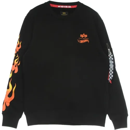 Flame Sweater Hot Wheels Crewneck Sweatshirt , Herren, Größe: L - alpha industries - Modalova