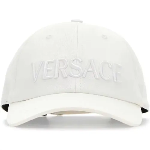 Weiße Baumwoll-Baseballkappe , Damen, Größe: 58 CM - Versace - Modalova