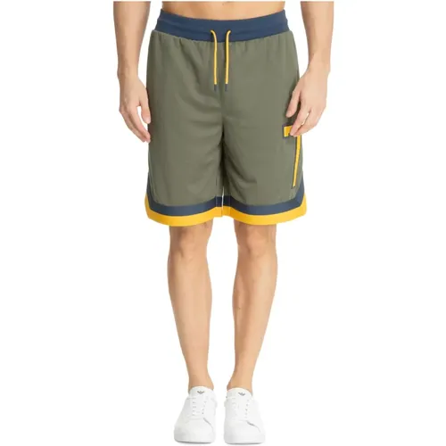 Solid Color Bermuda Shorts with Drawstring , male, Sizes: M - Emporio Armani EA7 - Modalova