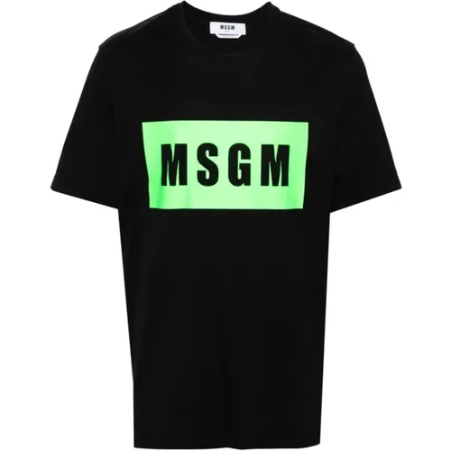 Logo Print T-Shirt , Herren, Größe: L - Msgm - Modalova