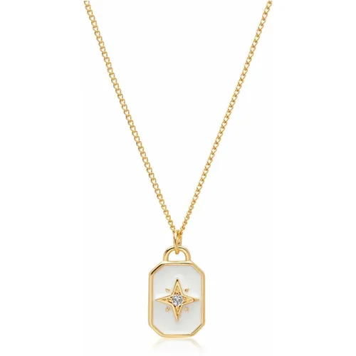 Womens Necklace with Enamel Starburst Pendant , Damen, Größe: 2XS - Nialaya - Modalova