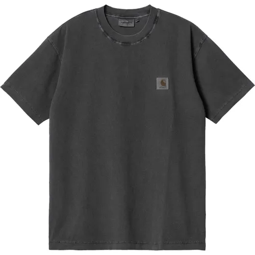 Graues Baumwoll-T-Shirt mit Kurzen Ärmeln , Herren, Größe: L - Carhartt WIP - Modalova