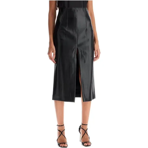 Vegan Leather Pencil Skirt with Slit , female, Sizes: S - Andamane - Modalova