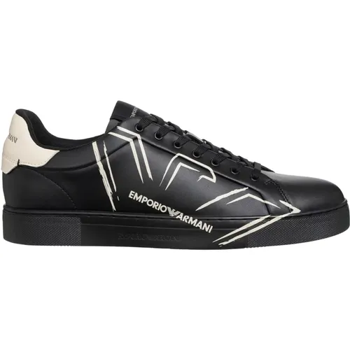 Plain Lace-Up Sneakers , male, Sizes: 6 UK, 11 UK, 5 UK, 7 UK, 8 UK - Emporio Armani - Modalova