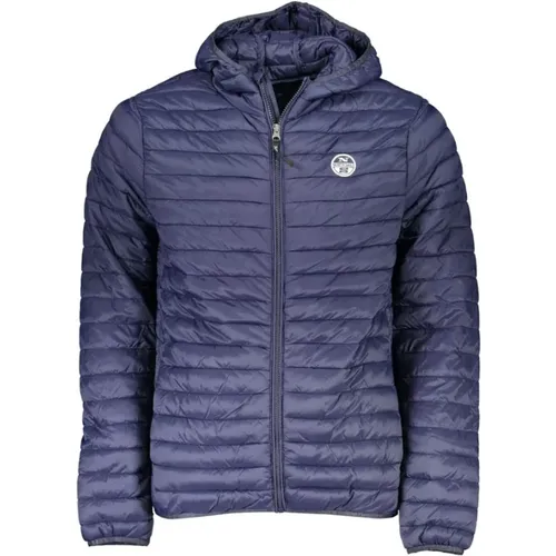 Blaue Kapuzenjacke mit stilvollem Reißverschluss , Herren, Größe: M - North Sails - Modalova