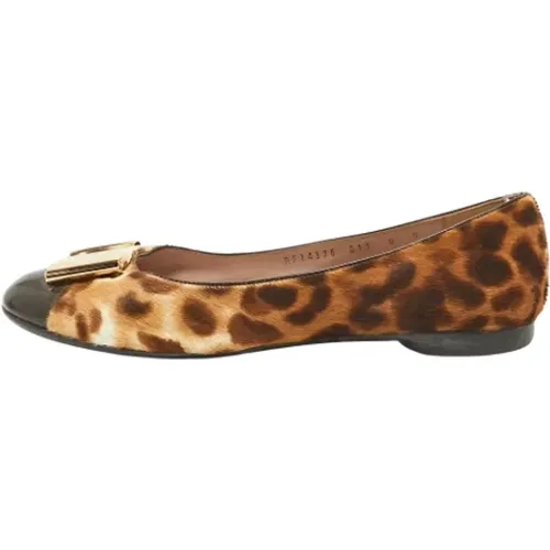 Pre-owned Flats, female, , Size: 8 1/2 US Pre-owned Leather flats - Salvatore Ferragamo Pre-owned - Modalova