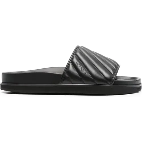 Schwarze Sandalen mit 3.0cm Absatz , Herren, Größe: 42 EU - Off White - Modalova