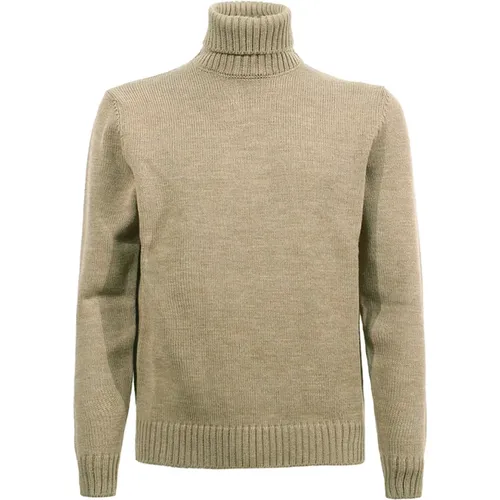 Turtlenecks, male, , Size: L Merino Wool Turtleneck Sweater Camel - Zanone - Modalova