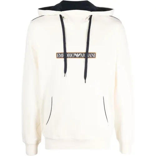 Logo Cotton Hoodie in , male, Sizes: S, M - Emporio Armani - Modalova