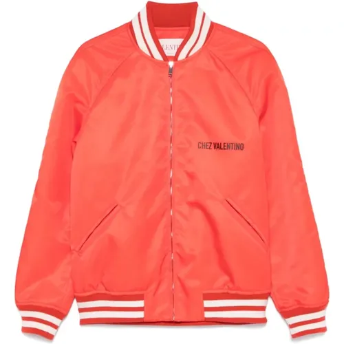 Bomber Jackets, male, , Size: XL Pumpkin Zip Coat - Valentino - Modalova