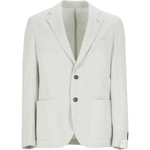 Linen Cotton Jacket Pied de Poule , male, Sizes: L, XL, M - Lubiam - Modalova